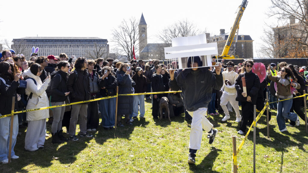 Hundreds of students in various costumes celebrate on the Arts Quad during Dragon Day 2026