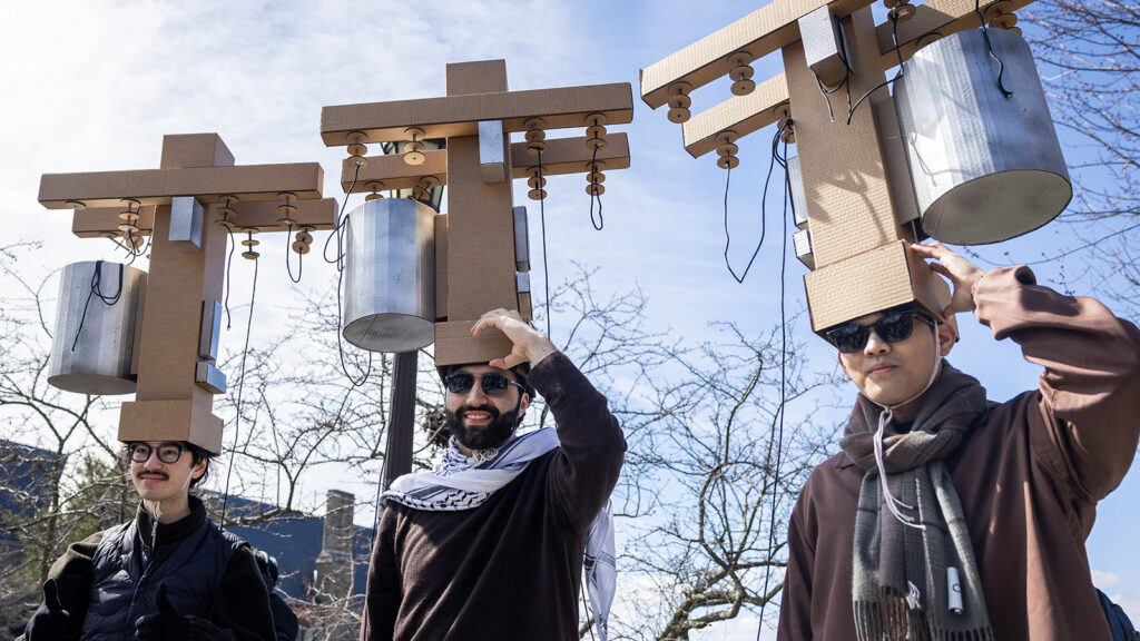 Students in costume at Dragon Day