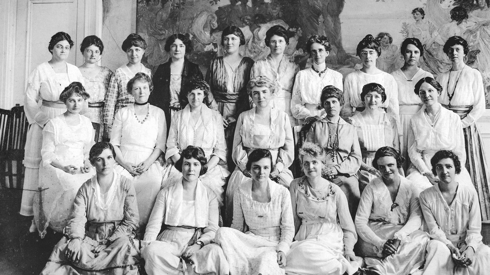 A group photo of home economics faculty in 1918-19