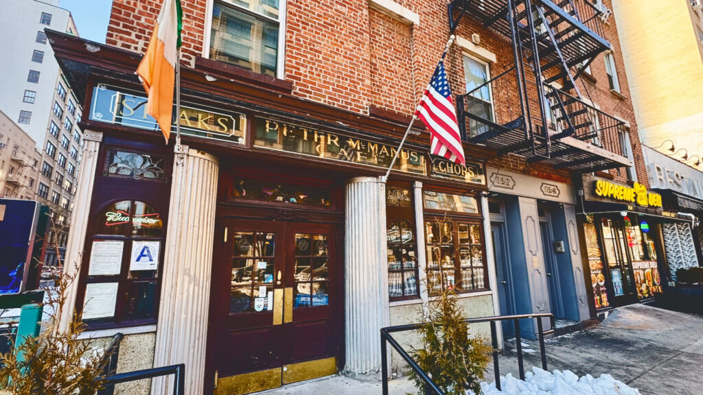 Exterior photo of the Peter McManus Café in Manhattan