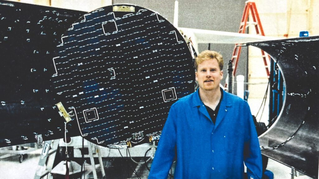 Marc Wallace pictured when he worked at the aerospace company Orbital Sciences in Virginia shortly after Cornell graduation