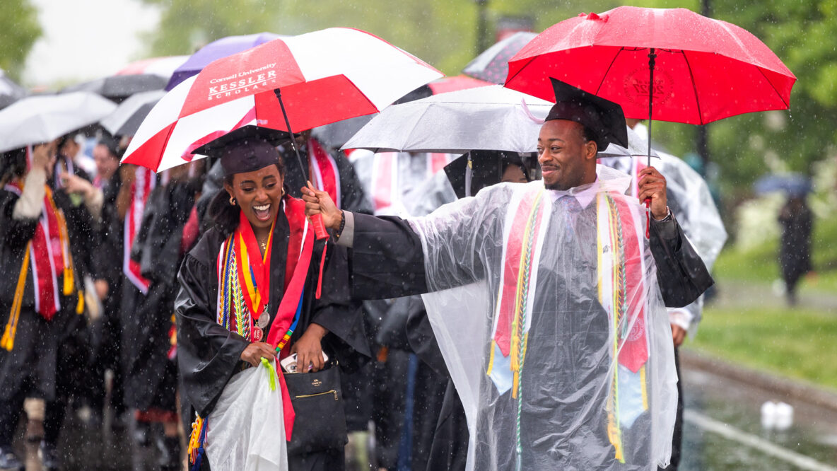 At Commencement, Gloomy Weather Can’t Dampen Big Red Joy