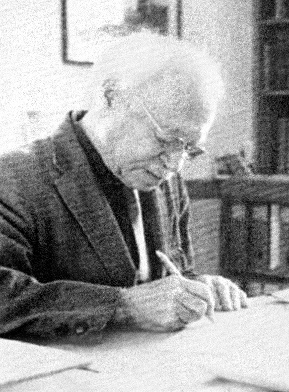 Elias Avery Lowe writing as an elderly man