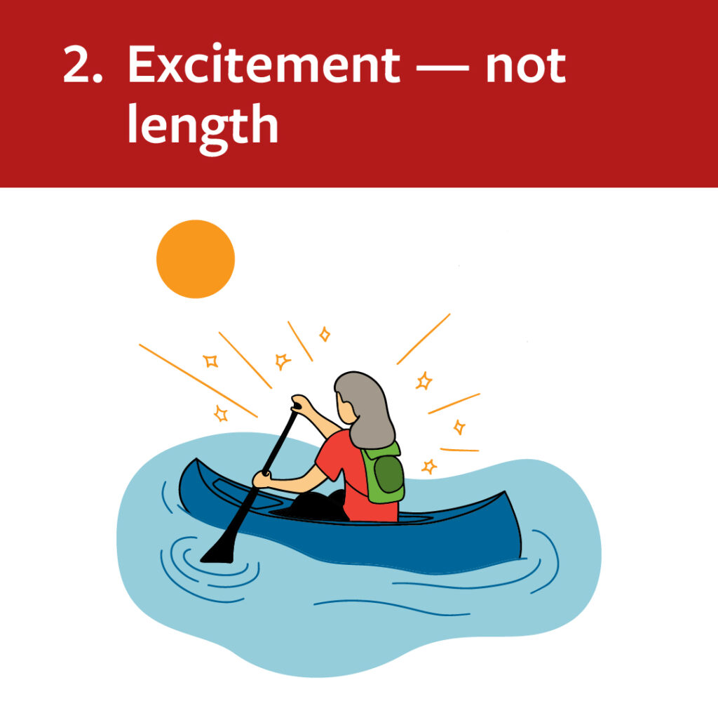 An illustration of a woman canoeing