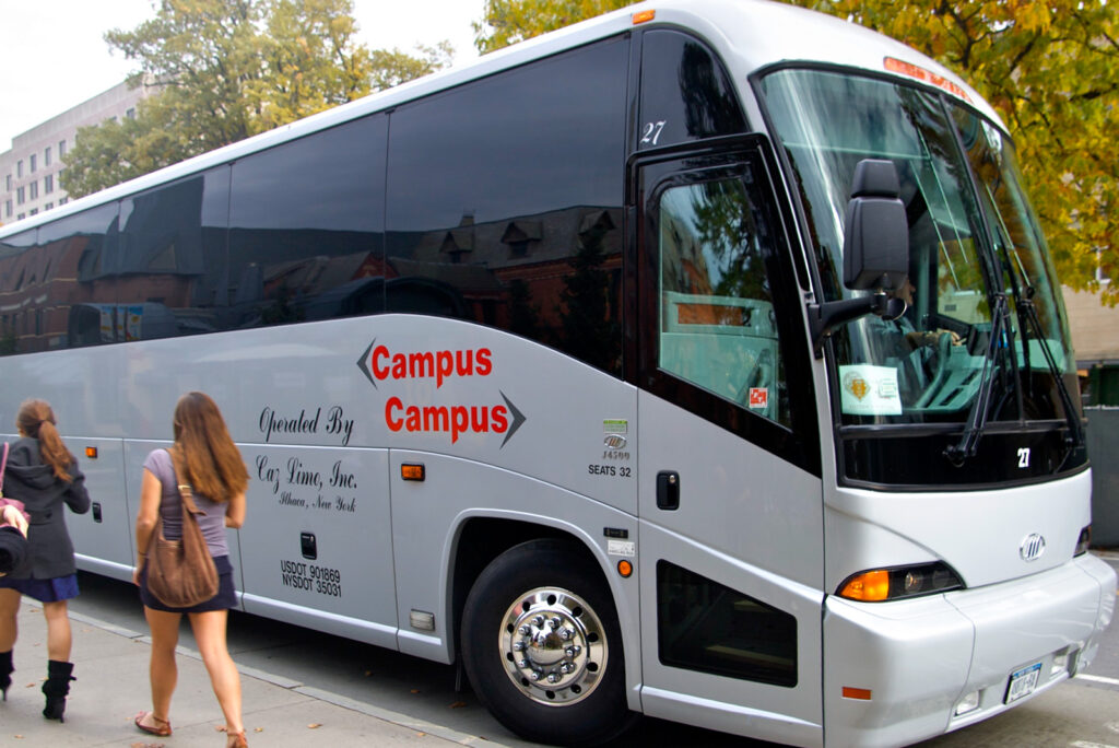 a Campus-to-Campus Bus, pictured in 2009, before they began using the wraps