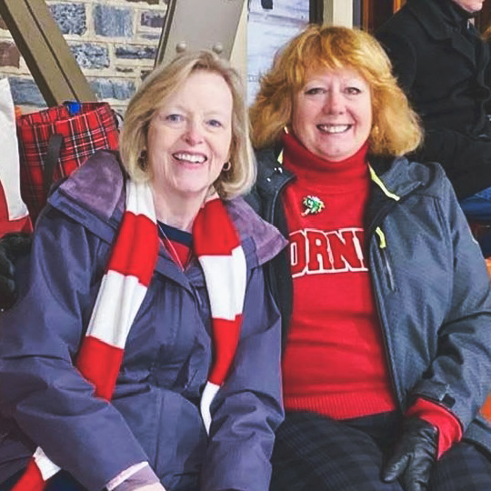 Pat Reilly ’78, left, and Melinda Dower ’78, current president and vice president of the Continuous Reunion Club