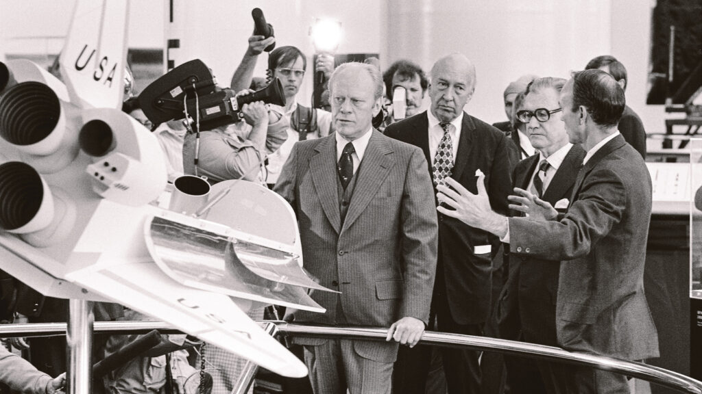 U.S. President Gerald Ford attended the opening of the National Air and Space Museum in 1976