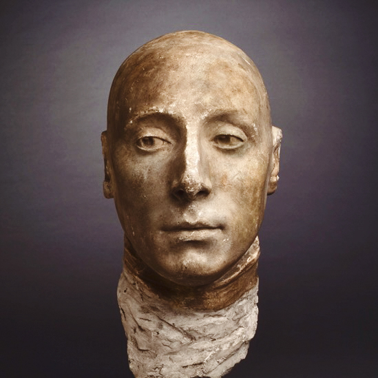 a life mask of the Marquis de La Fayette, created in 1785–86 by Jean-Antoine Houdon