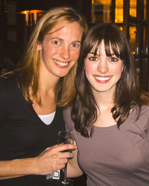 Lauren Weisberger with Anne Hathaway during the first "Devil Wears Prada" film