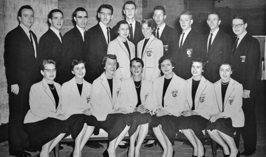 Members of the 1956 Cornellaires singing group