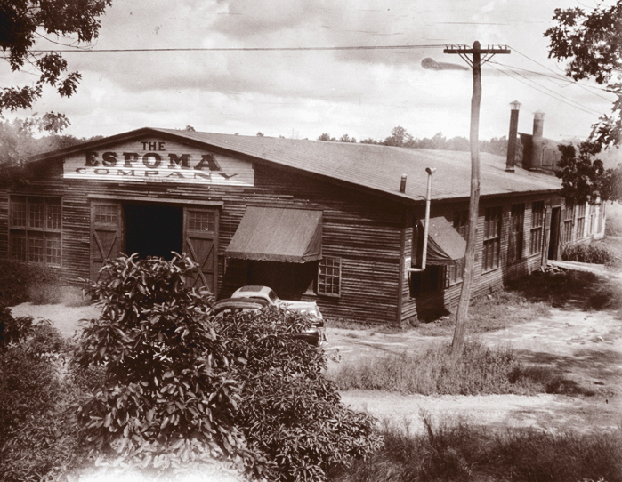 The original wood building where Espoma products were manufactured.