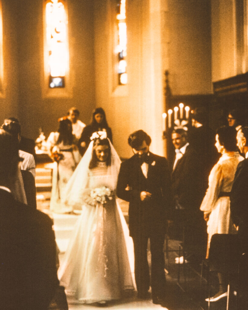 Patti Miller Ross ’72 & David Ross ’73 in Anabel Taylor chapel