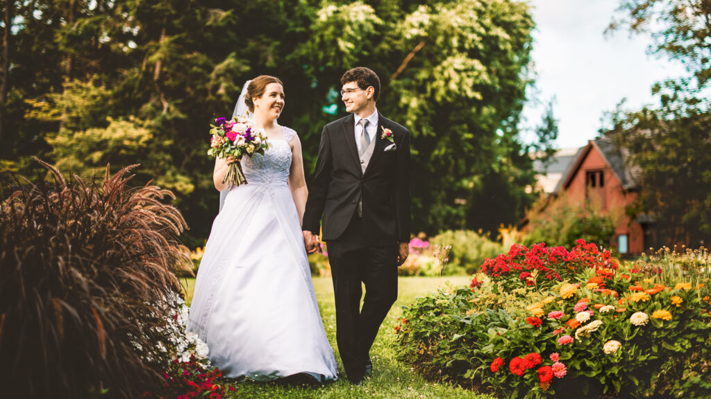 Kathryn Blackley ’12 & Michael Tomaine ’12 outside the Big Red Barn