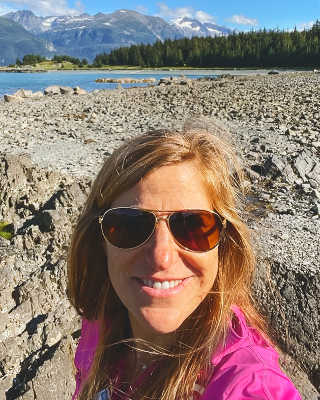 Tracy Newman Porosoff takes a selfie in the mountains
