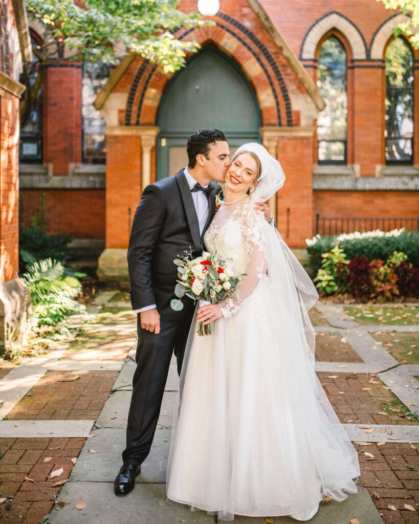 Alexandra Wolfe ’18, BS ’17, MEng ’17 & Alberto Lopez Delgado ’20 outside Sage Chapel