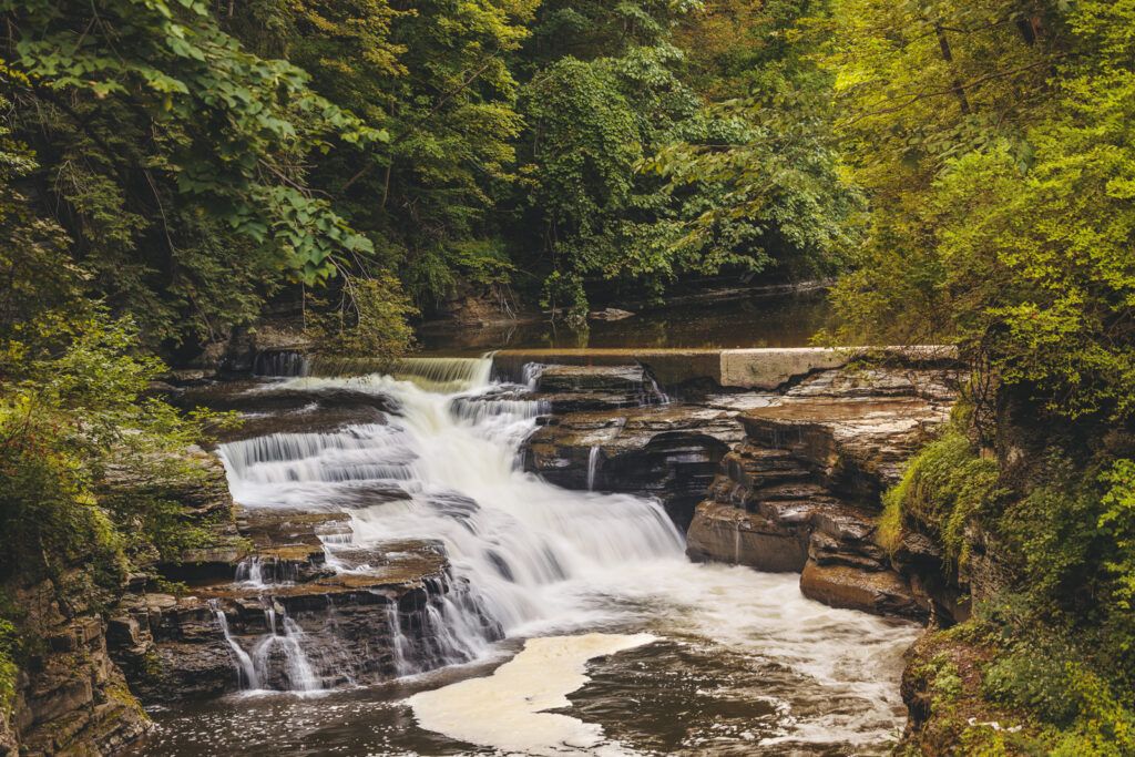 Flume Falls in the Hemlock Gorge, just upstream from Beebe Lake