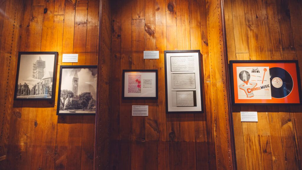 displays in the Chimes Museum show old photos of the tower, personal notes from chimesmasters, and a record album that includes recorded Chimes songs