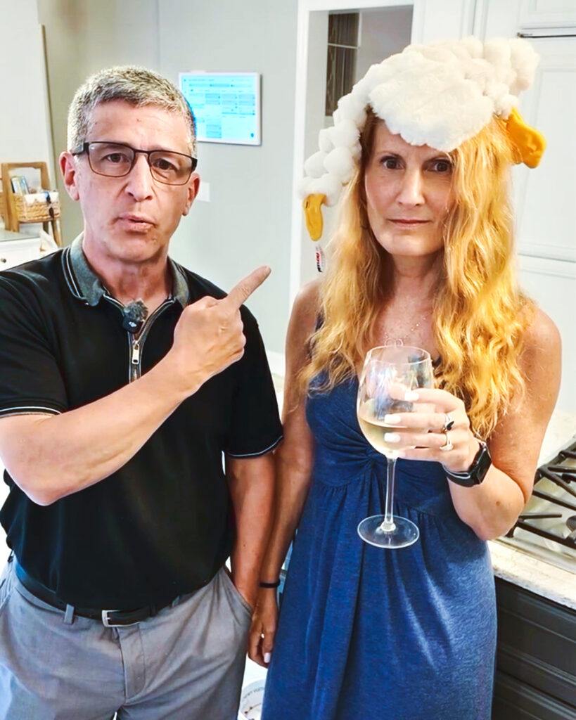 still image from a Dr. Dan TikTok video showing Dan Cohen and wife Darcy