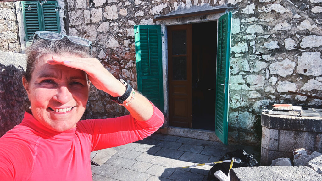Penny Smith Eifrig outside her house in Croatia