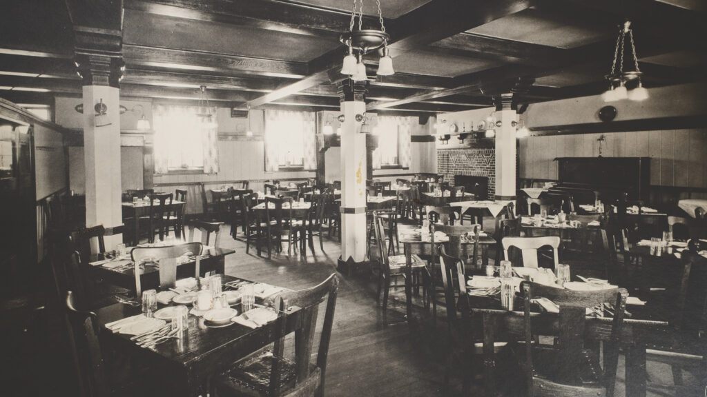 view of the dining room in Sheldon Court, 1930