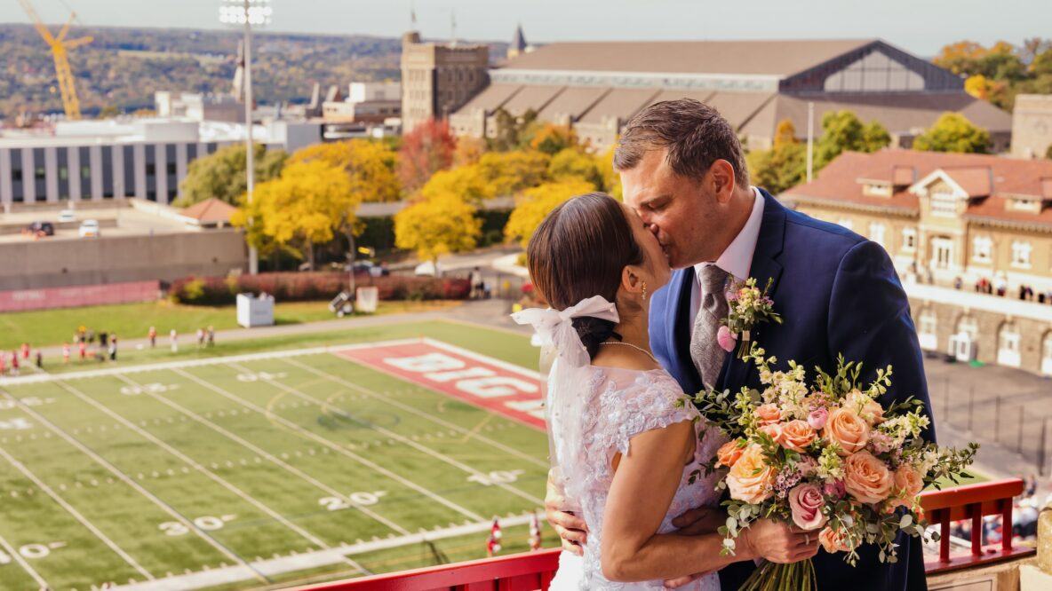 With a Schoellkopf Wedding, Couple Says ‘I Do’—and ‘Touchdown!’