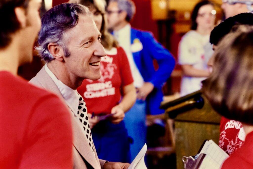 a candid of Frank H.T. Rhodes from early in his presidency