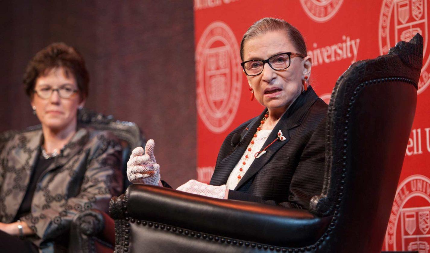 "From Brooklyn to the Bench: A Conversation," part of the 2014 Ezra Cornell Circle Reception, with Arts and Sciences (CAS) Dean Gretchen Ritter and the Honorable Ruth Bader Ginsburg '54, Associate Justice of the Supreme Court.