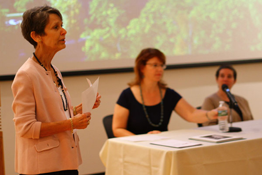 Claudia Lazzaro, professor in the Department of the History of Art and Visual Studies, introduces a panel of alumni in non-academic visual art careers.