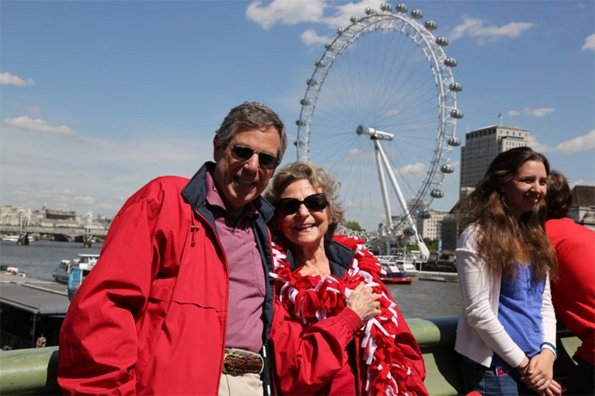 Marshall and Rosanna Frank '61 at Cornell's Sesquicentennial festivities in London, May 2015.
