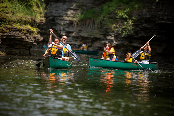 2016 Reunion. Alumni canoe on Beebe Lake.