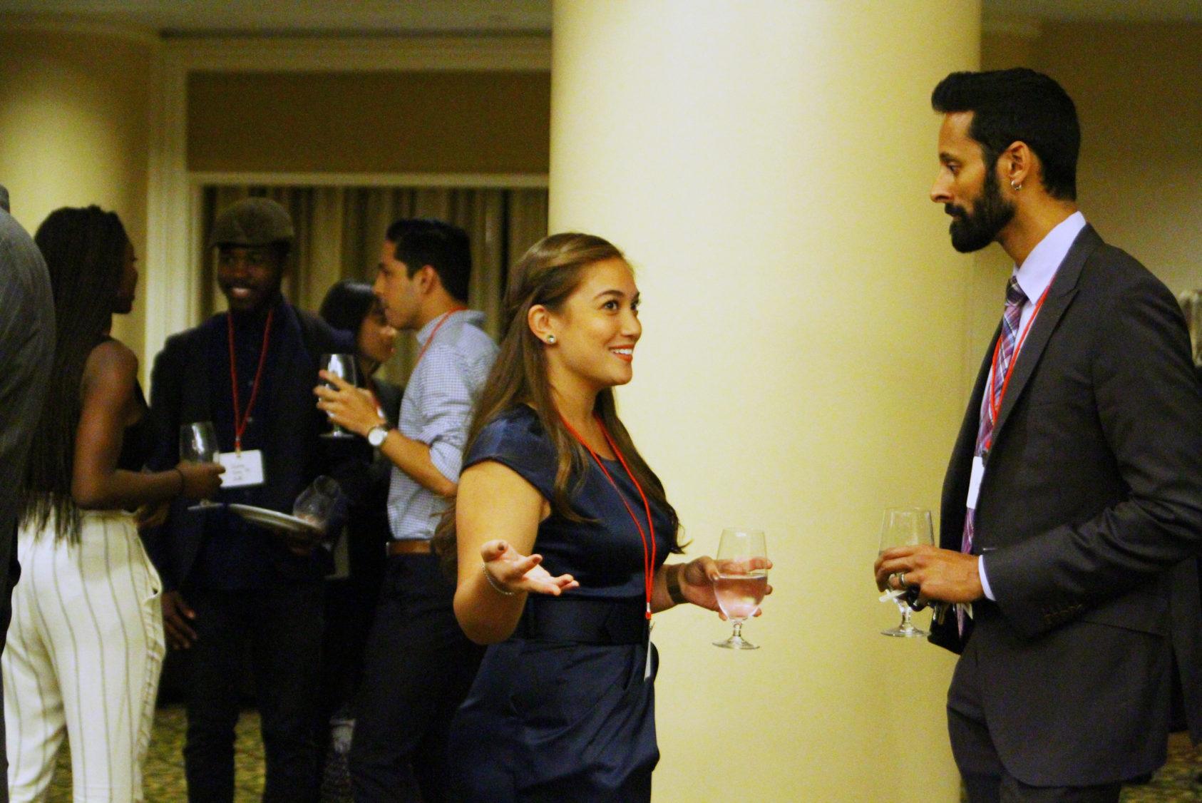 Vijay Pendakur at a TCAM student-alumni networking event