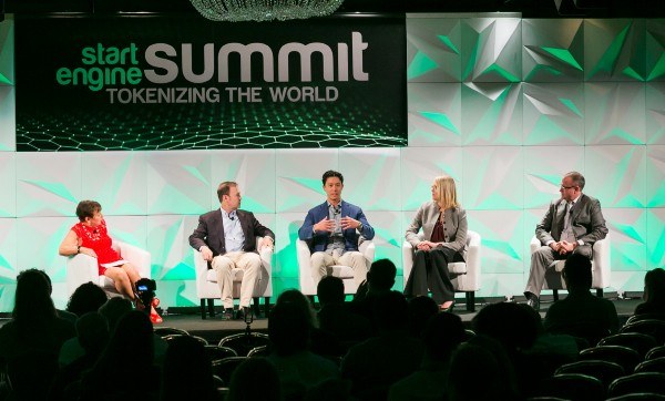 John Wu speaks on a panel at the 2018 StartEngine Summit.