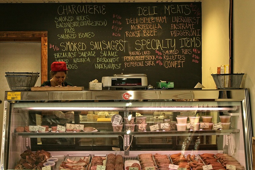 The deli case at The Piggery.