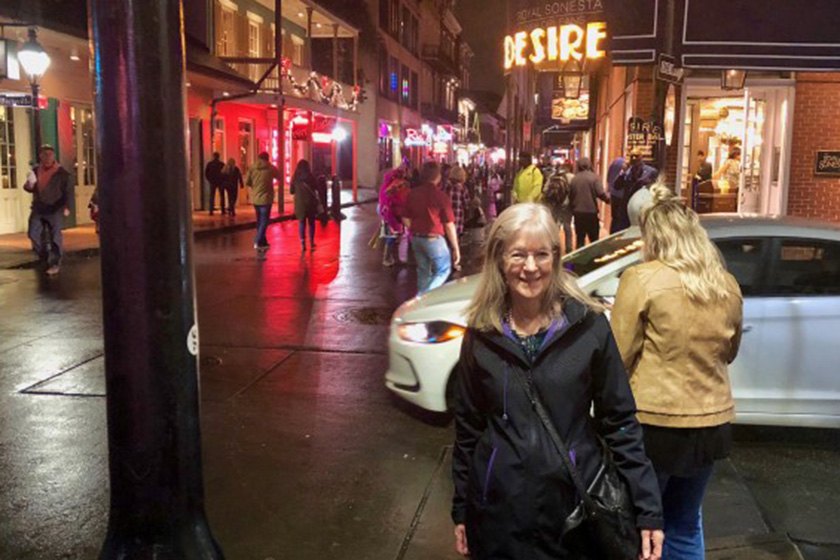 Elizabeth Bauman on Bourbon Street in New Orleans