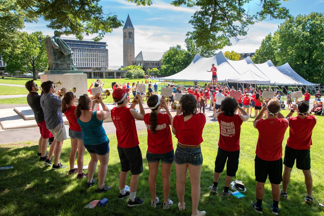 The Big Red Band playing on the Arts Quad during Reunion