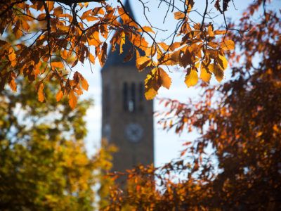 McGraw Tower in fall.