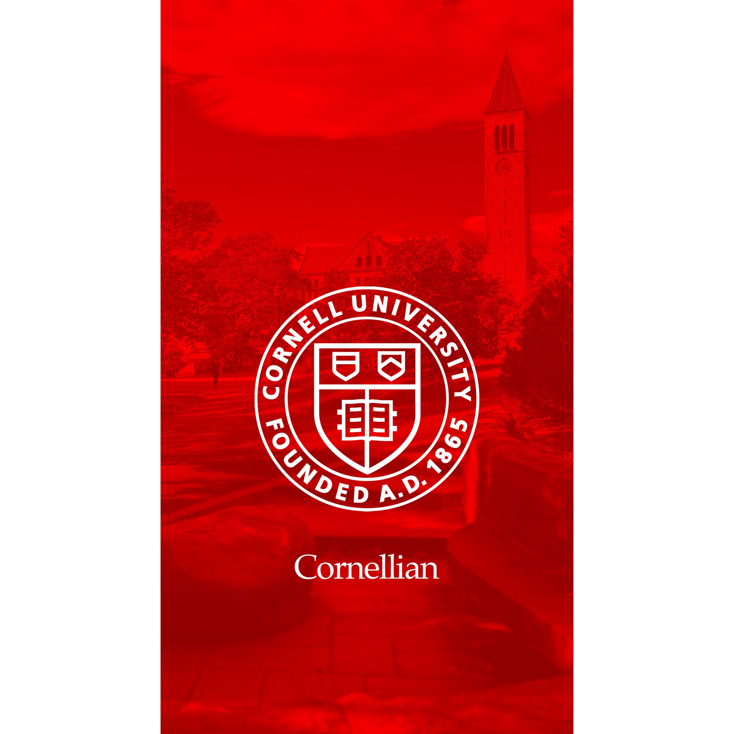 Cornellian mobile background with Cornell seal