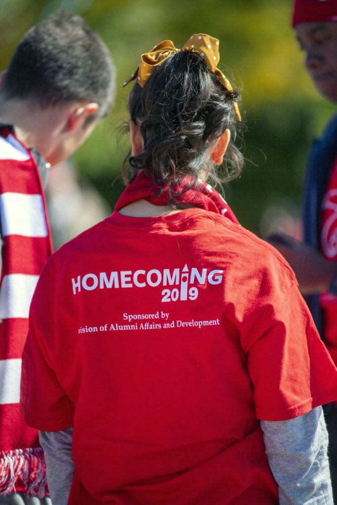 As part of Homecoming festivities, students receive class t-shirts sponsored by AAD. Each class year’s shirt is designed by a member of their class.