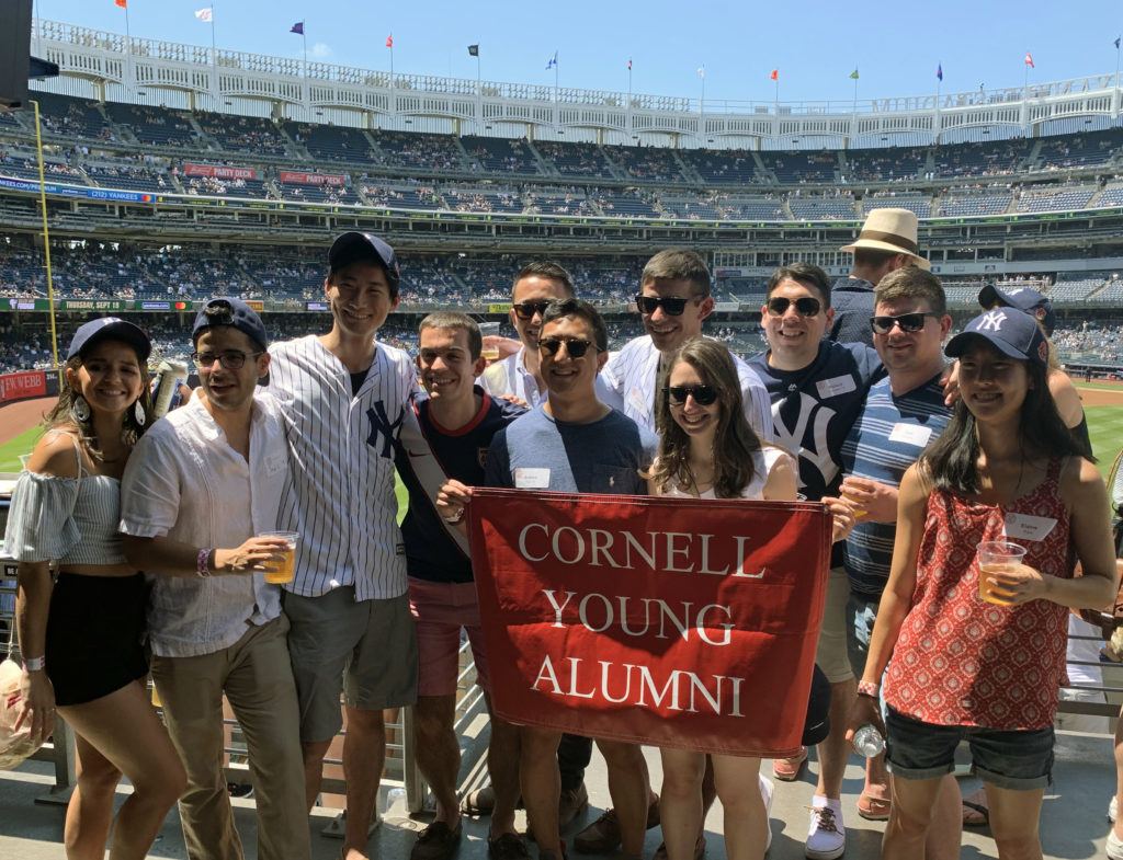 Young alumni enjoy Cornell Day at the Yankees.