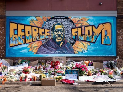 The George Floyd mural outside Cup Foods at Chicago Avenue and East 38th Street in Minneapolis, Minnesota.