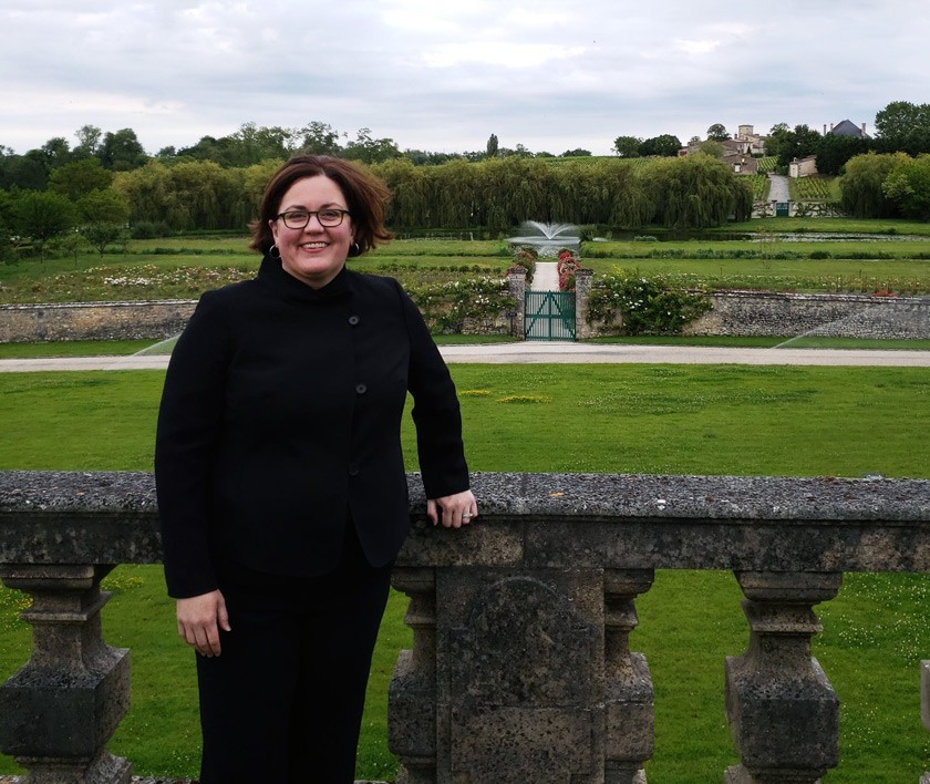 Cornell’s Blind Wine Tasting Competition team competed in Bordeaux in June 2019. Cheryl at the finals at Château Lafite Rothschild.