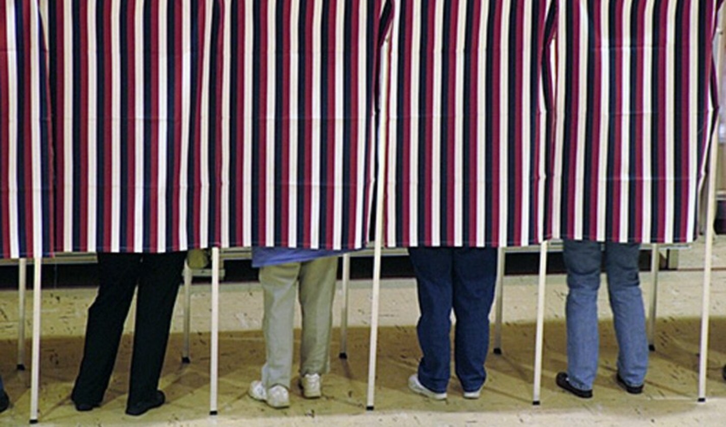 Voting booths in Montpelier, Vermont