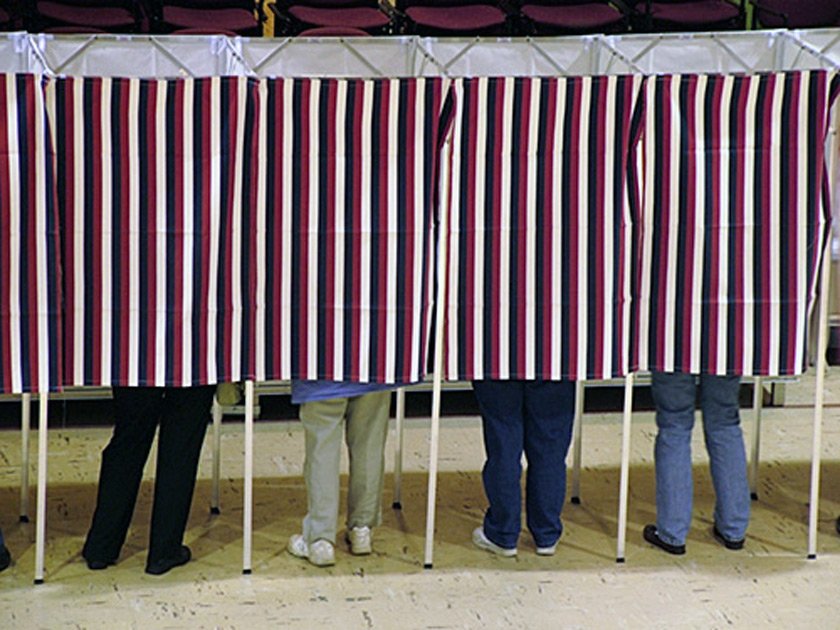 Voting booths in Montpelier, Vermont