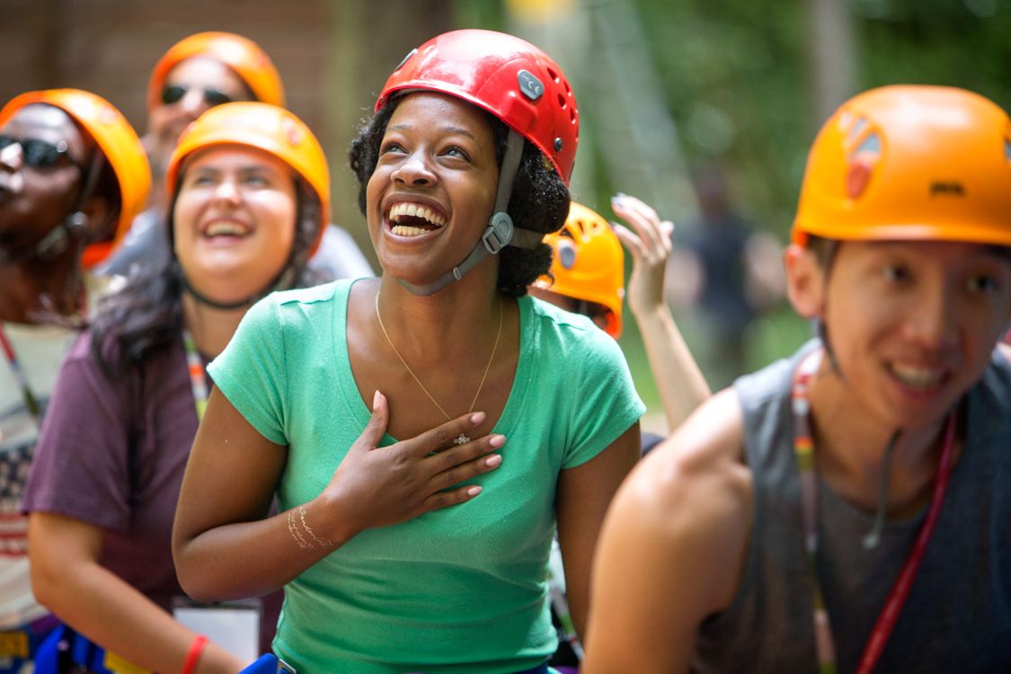 Law School students participate in teambuilding exercises at the Hoffman Challenge Course.