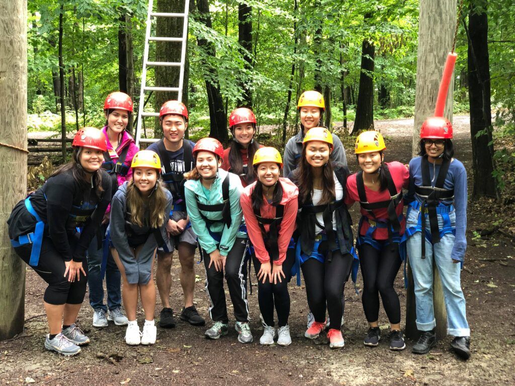 A3C interns and staff take part in team building exercises.