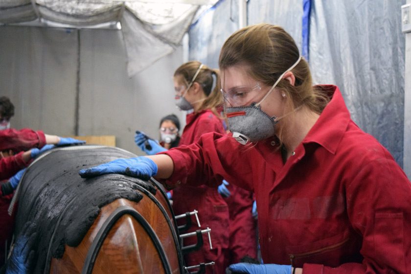 Julia Bausano ’22 working on the Polaris at Cast Day 2019.