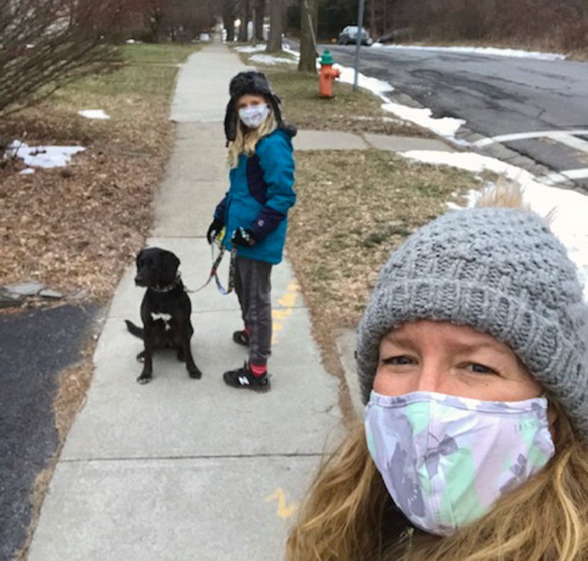 Ruth Merle-Doyle bookends her workday with a family dog walk.