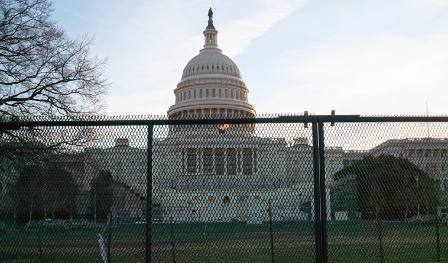 Protective fencing at the U.S. Capitol in Washington, DC