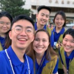 Dustin Liu ’19 with fellow Cornellians during a Jan 2019 service trip in Hualien, Taiwan, serving the Tzu Chi Foundation.