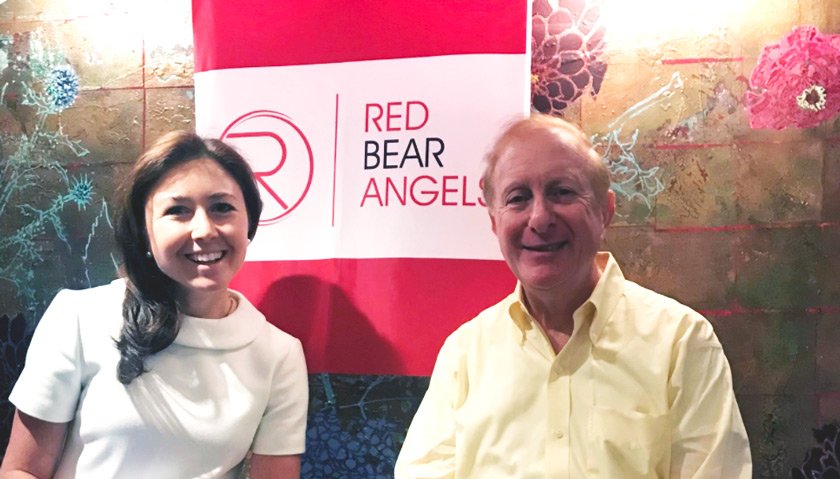 RBA member Meghan Cross ’08 and venture capitalist Howard Morgan PhD ’68 at a pre-pandemic RBA event at Union Square Café